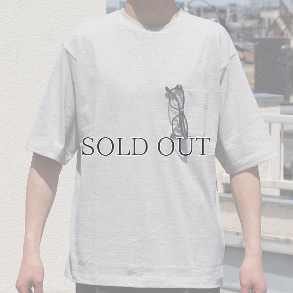 画像14: 粗挽き天竺 グラスポケ付き オーバーラップ ハーフスリーブ Tシャツ【MADE IN JAPAN】『日本製』/ Upscape Audience