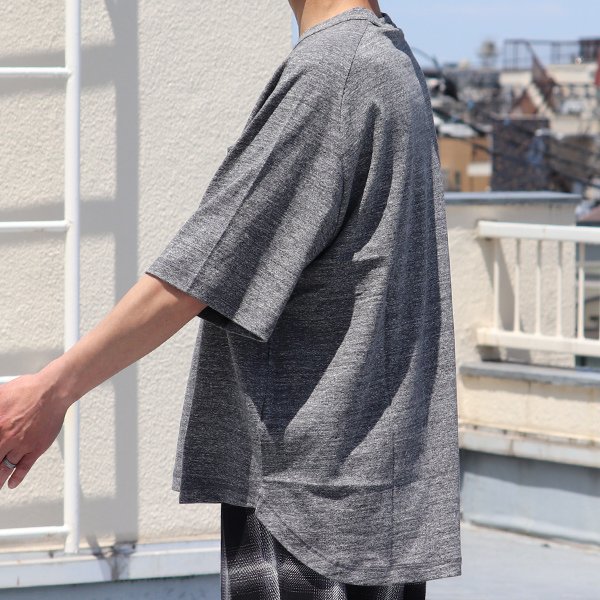 画像10: 粗挽き天竺 サドルショルダー ヘムラウンド 胸ポケ付き ハーフスリーブ ボクシーTシャツ【MADE IN JAPAN】『日本製』/ Upscape Audience