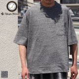 粗挽き天竺 サドルショルダー ヘムラウンド 胸ポケ付き ハーフスリーブ ボクシーTシャツ【MADE IN JAPAN】『日本製』/ Upscape Audience