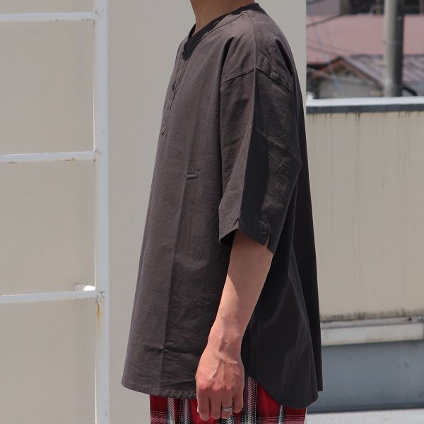 画像14: コットンシーチング ワッシャー Vネック スリーピング ハーフスリーブシャツ【MADE IN JAPAN】『日本製』/ Upscape Audience