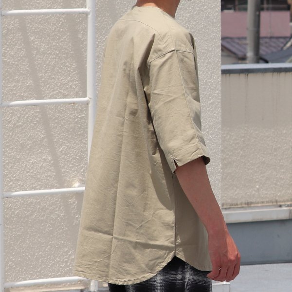 画像5: コットンシーチング ワッシャー Vネック スリーピング ハーフスリーブシャツ【MADE IN JAPAN】『日本製』/ Upscape Audience