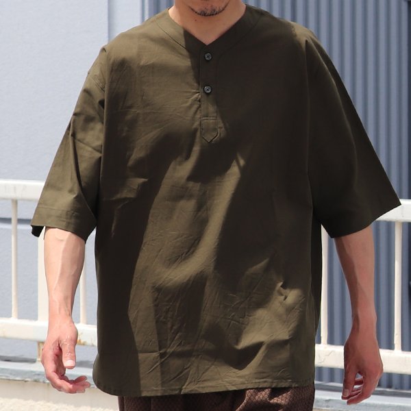 画像16: コットンシーチング ワッシャー Vネック スリーピング ハーフスリーブシャツ【MADE IN JAPAN】『日本製』/ Upscape Audience