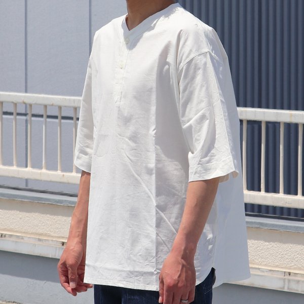 画像8: コットンシーチング ワッシャー Vネック スリーピング ハーフスリーブシャツ【MADE IN JAPAN】『日本製』/ Upscape Audience