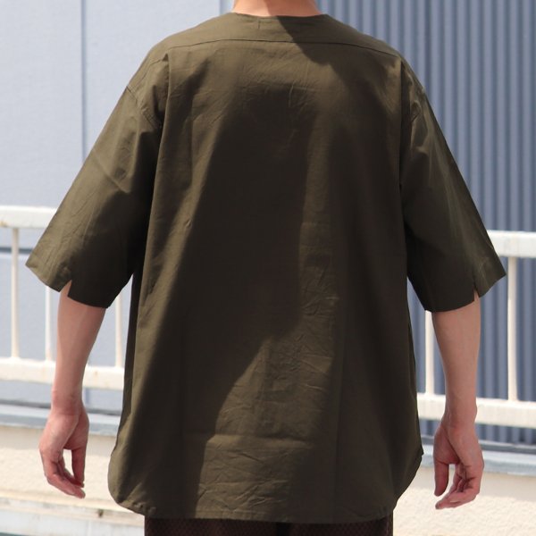画像17: コットンシーチング ワッシャー Vネック スリーピング ハーフスリーブシャツ【MADE IN JAPAN】『日本製』/ Upscape Audience
