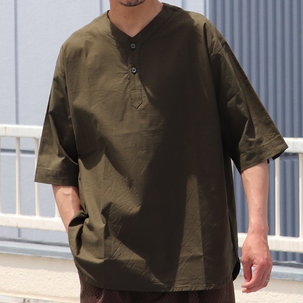 画像15: コットンシーチング ワッシャー Vネック スリーピング ハーフスリーブシャツ【MADE IN JAPAN】『日本製』/ Upscape Audience