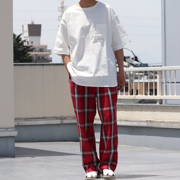 画像6: 10/2 ヘヴィツイル オンブレチェック 2タック ワイド イージーパンツ【MADE IN JAPAN】『日本製』【送料無料】/ Upscape Audience