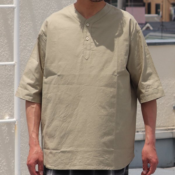 画像4: コットンシーチング ワッシャー Vネック スリーピング ハーフスリーブシャツ【MADE IN JAPAN】『日本製』/ Upscape Audience