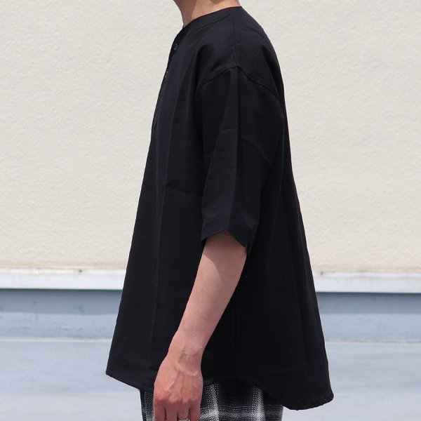 画像8: 綿麻 ワッシャーツイル Vネック スリーピング ハーフスリーブ シャツ【MADE IN JAPAN】『日本製』/ Upscape Audience