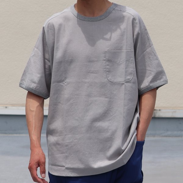 画像7: 綿麻 ワッシャーツイル サドルショルダー ハーフスリーブ 胸ポケ付き フハクTシャツ【MADE IN JAPAN】『日本製』/ Upscape Audience