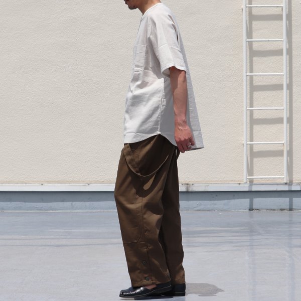 画像5: 綿麻 ワッシャーツイル サドルショルダー ハーフスリーブ 胸ポケ付き フハクTシャツ【MADE IN JAPAN】『日本製』/ Upscape Audience