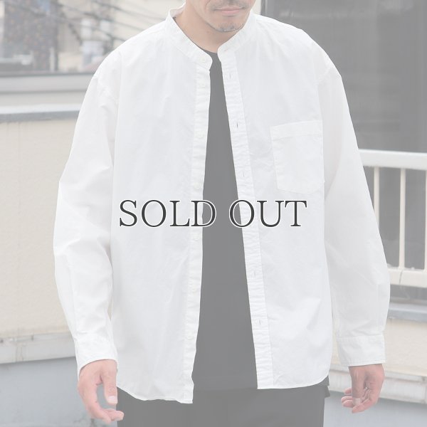 画像3: ワンウォッシュ バンドカラー L/S テーパードシャツ【MADE IN JAPAN】『日本製』/ Upscape Audience