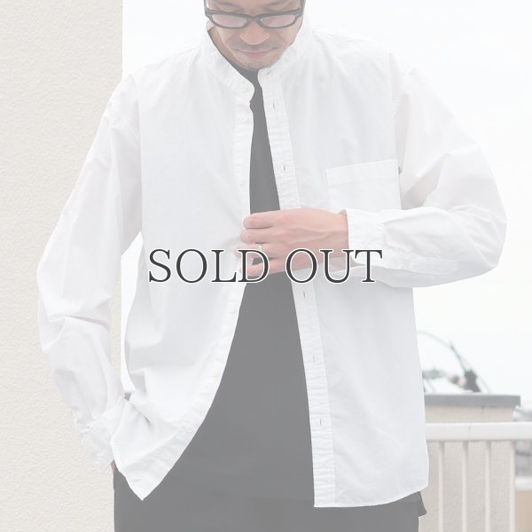画像4: ワンウォッシュ バンドカラー L/S テーパードシャツ【MADE IN JAPAN】『日本製』/ Upscape Audience