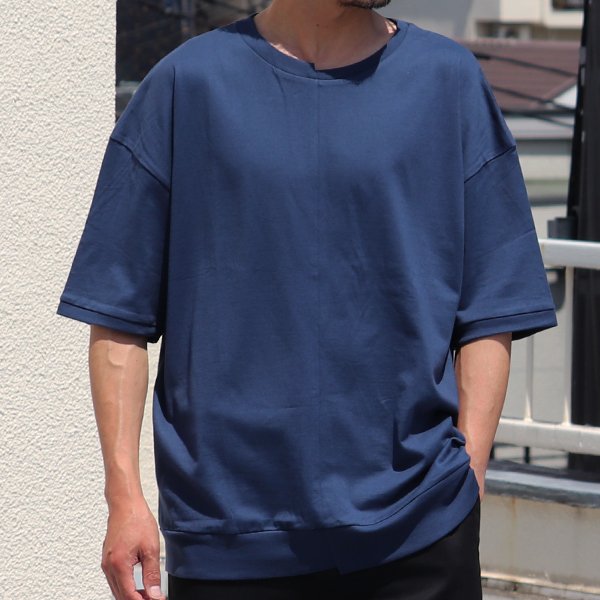 画像3: 【RE PRICE/価格改定】コーマ天竺アシンメトリークルーネック半袖オーバーサイズスウェットTee【MADE IN JAPAN】『日本製』/ Upscape Audience