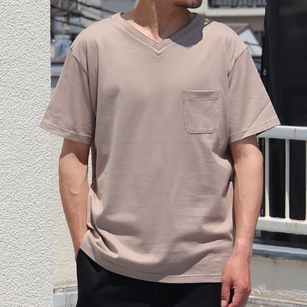 画像2: 【RE PRICE/価格改定】コーマ天竺 2TONE V/N ポケ付 S/S Tee【MADE IN JAPAN】『日本製』/ Upscape Audience