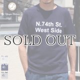 ソフトエアー裏毛"N.74th St. West Side"プリントラグラン半袖スウェットシャツ【MADE IN JAPAN】『日本製』/ Upscape Audience