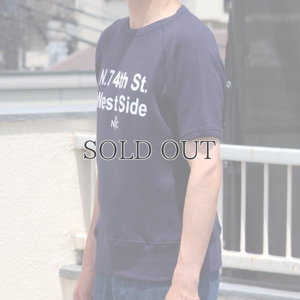 画像5: ソフトエアー裏毛"N.74th St. West Side"プリントラグラン半袖スウェットシャツ【MADE IN JAPAN】『日本製』/ Upscape Audience