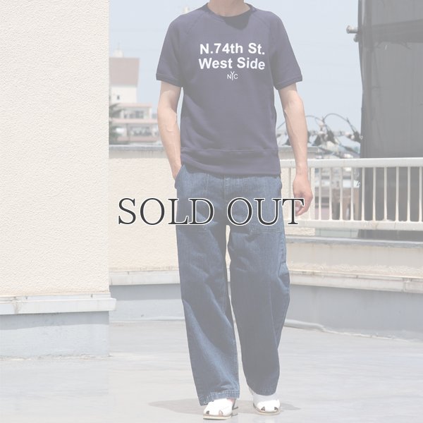 画像7: ソフトエアー裏毛"N.74th St. West Side"プリントラグラン半袖スウェットシャツ【MADE IN JAPAN】『日本製』/ Upscape Audience