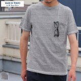 【RE PRICE / 価格改定】吊り編み天竺オーバーラップクルーネックグラスポケ付半袖_TEE【MADE IN TOKYO】『東京製』  / Upscape Audience