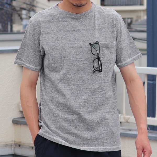 画像2: 【RE PRICE / 価格改定】吊り編み天竺オーバーラップクルーネックグラスポケ付半袖_TEE【MADE IN TOKYO】『東京製』  / Upscape Audience