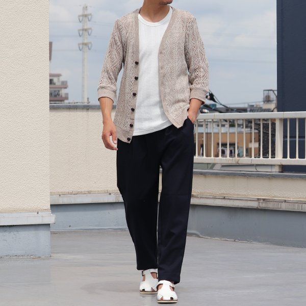 画像8: 【RE PRICE / 価格改定】麻混クレープニット7分袖カーディガン【MADE IN JAPAN】『日本製』/ Upscape Audience