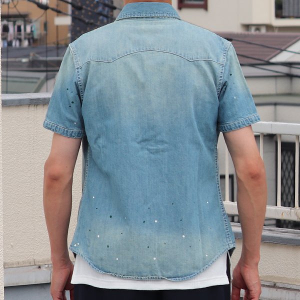 画像6: 【RE PRICE / 価格改定】ヴィンテージウォッシュ半袖デニムウェスタンシャツ / Audience