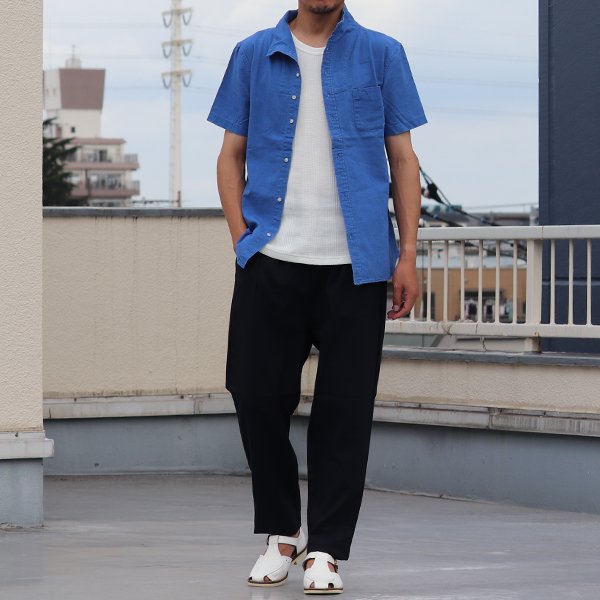 画像6: 【RE PRICE / 価格改定】綿麻スタンドドレス半袖シャツ / Audience