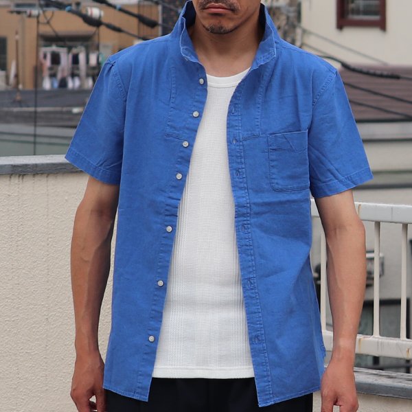 画像4: 【RE PRICE / 価格改定】綿麻スタンドドレス半袖シャツ / Audience