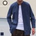 画像1: 【RE PRICE / 価格改定】インディゴサッカーストライプバンドカラーオーバサイズロング長袖_Shirts【MADE IN JAPAN】『日本製』/ Upscape Audience (1)