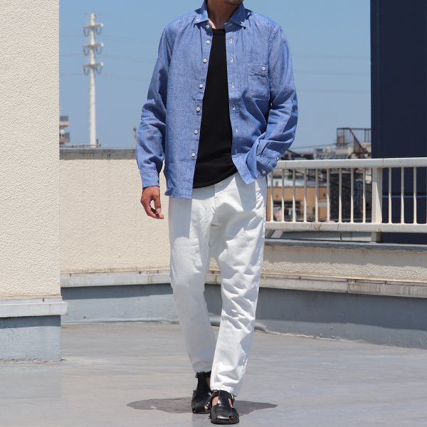 画像5: 【RE PRICE / 価格改定】Coolmax(クールマックス)ボタンダウンワイドスプレッドカラー長袖シャツ / Audience