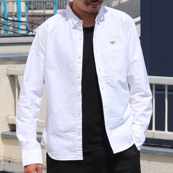 画像3: 【RE PRICE / 価格改定】チビ衿ボタンダウン UCLA クマ刺繍付 シャンブレーオックスL/Sシャツ『日本製』Upscape Audience