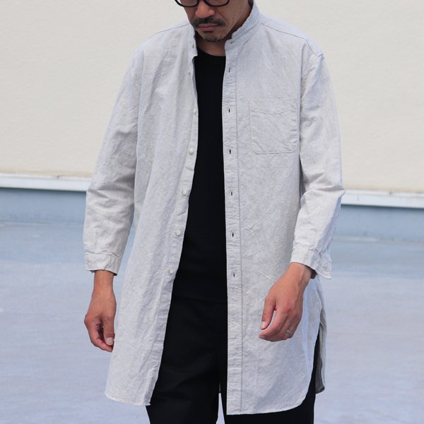 画像4: French Linen（フレンチリネン）綿麻交織ダンガリー ローマシャツコート【MADE IN JAPAN】『日本製』/ Upscape Audience