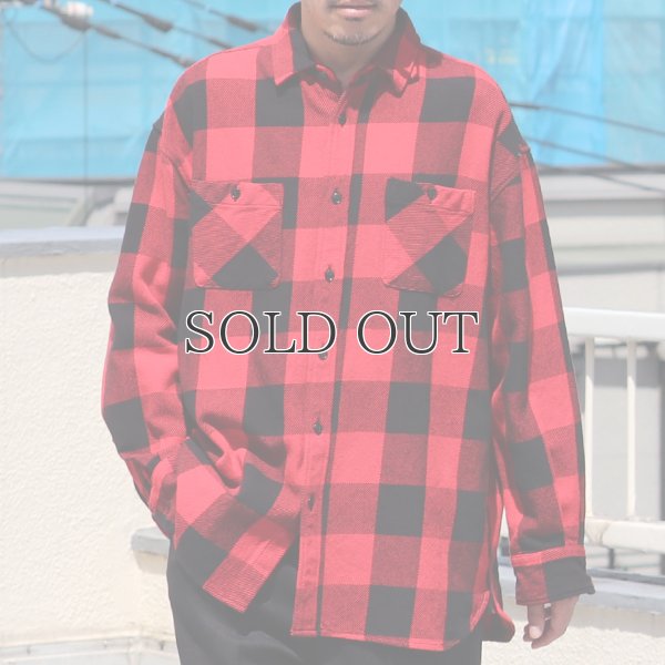 画像4: 10/2ヘビーツイル ヴィンテージチェック レギュラーカラー ボクシーAライン 長袖シャツ【MADE IN JAPAN】『日本製』/ Upscape Audience