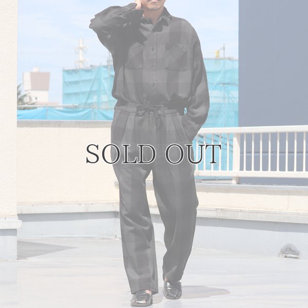 画像7: 10/2ヘビーツイル ヴィンテージチェック レギュラーカラー ボクシーAライン 長袖シャツ【MADE IN JAPAN】『日本製』/ Upscape Audience