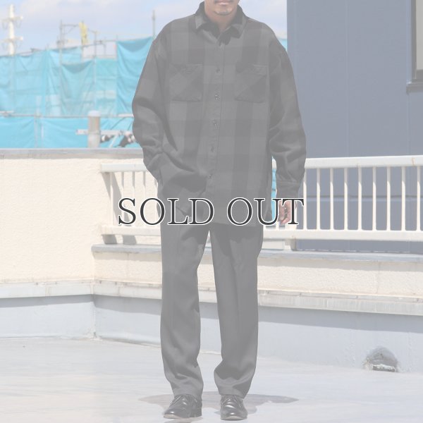 画像8: 10/2ヘビーツイル ヴィンテージチェック レギュラーカラー ボクシーAライン 長袖シャツ【MADE IN JAPAN】『日本製』/ Upscape Audience