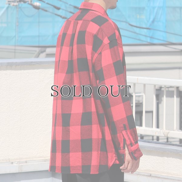 画像6: 10/2ヘビーツイル ヴィンテージチェック レギュラーカラー ボクシーAライン 長袖シャツ【MADE IN JAPAN】『日本製』/ Upscape Audience