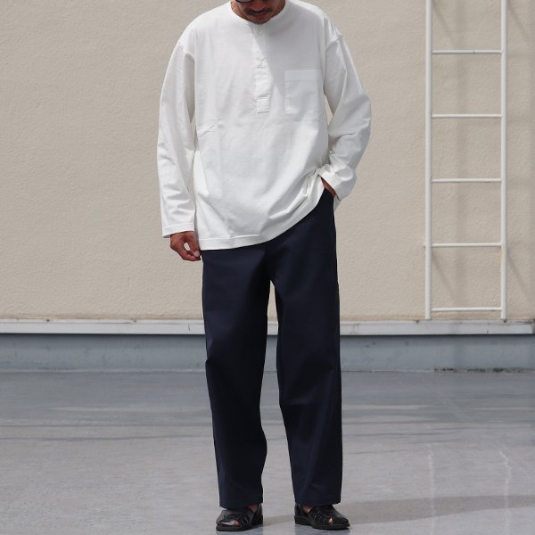 画像17: VORTEX 8オンス (MVS天竺) 布帛ミックス スリーピング ヘンリーネック 長袖 Tシャツ【MADE IN JAPAN】『日本製』/ Upscape Audience