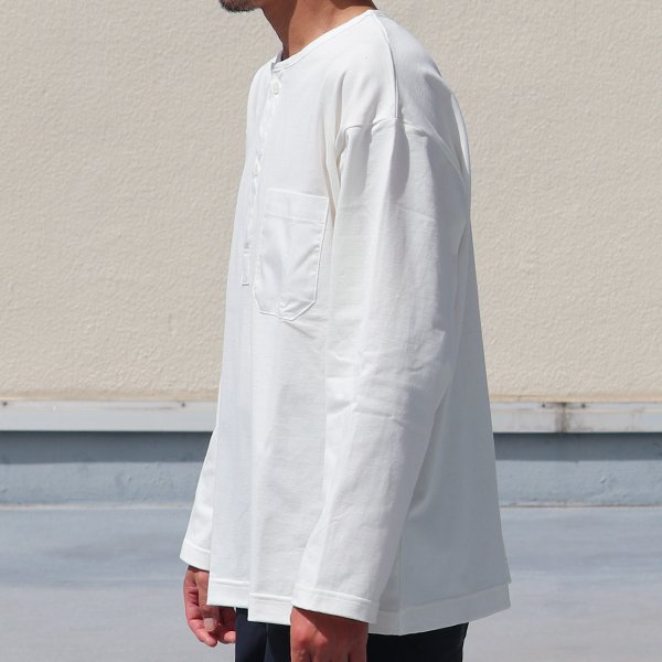 画像16: VORTEX 8オンス (MVS天竺) 布帛ミックス スリーピング ヘンリーネック 長袖 Tシャツ【MADE IN JAPAN】『日本製』/ Upscape Audience