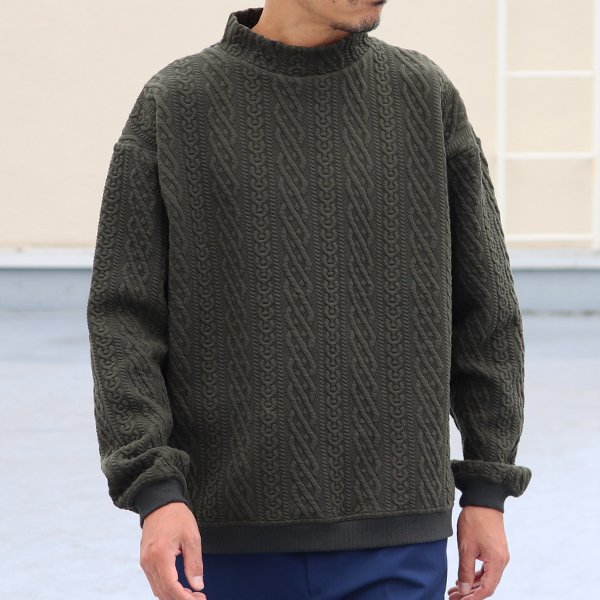 画像5: 「尾州」コットンキルト モックネック プルオーバー【MADE IN JAPAN】『日本製』 / Upscape Audience