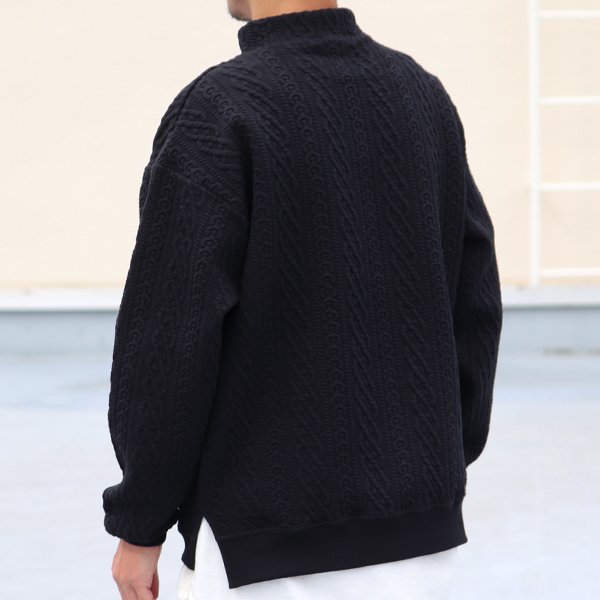 画像8: 「尾州」コットンキルト モックネック プルオーバー【MADE IN JAPAN】『日本製』 / Upscape Audience