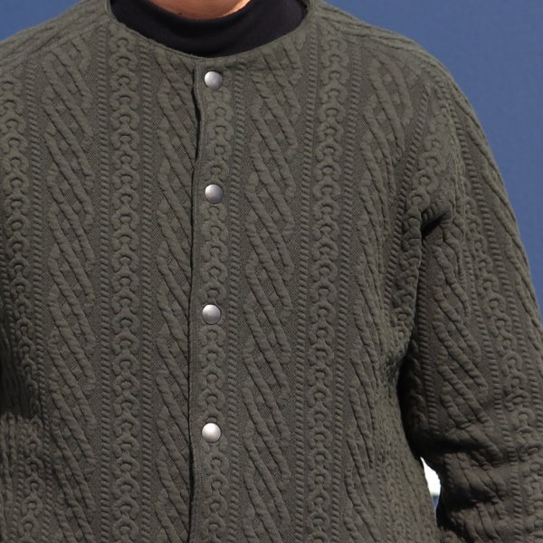 画像31: 「尾州」コットンキルト ノーカラー スナップジャケット【MADE IN JAPAN】『日本製』【送料無料】 / Upscape Audience