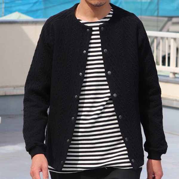 画像20: 「尾州」コットンキルト ノーカラー スナップジャケット【MADE IN JAPAN】『日本製』【送料無料】 / Upscape Audience