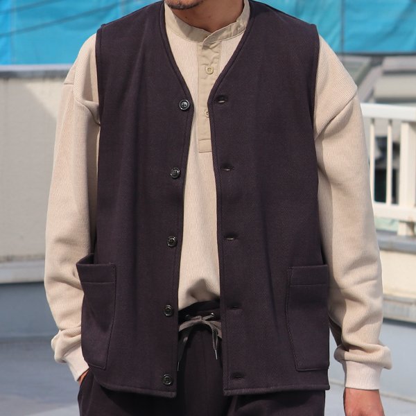 画像4: 【ボンバーヒート】ツィード ノーカラー 5釦 ベスト【MADE IN JAPAN】『日本製』 / Upscape Audience