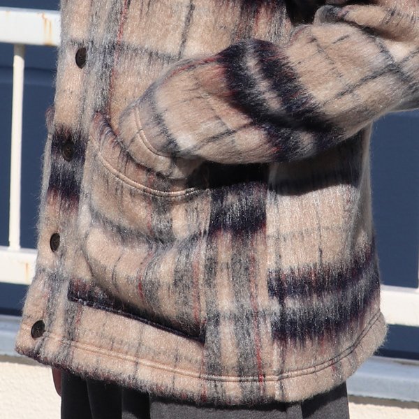 画像32: ECOLANA シャギーチェック ノーカラージャケット【MADE IN JAPAN】『日本製』【送料無料】 / Upscape Audience