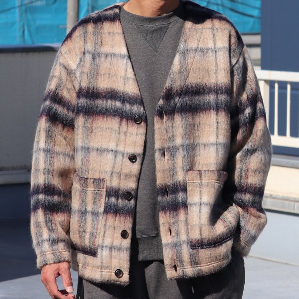 画像21: ECOLANA シャギーチェック ノーカラージャケット【MADE IN JAPAN】『日本製』【送料無料】 / Upscape Audience