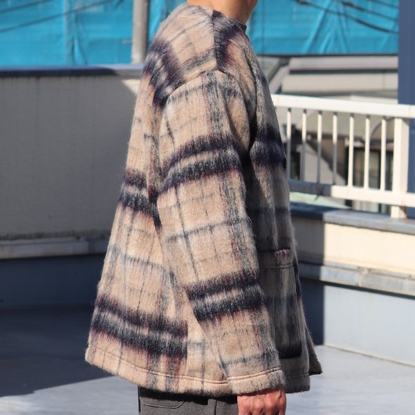 画像23: ECOLANA シャギーチェック ノーカラージャケット【MADE IN JAPAN】『日本製』【送料無料】 / Upscape Audience