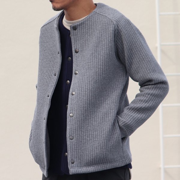 画像16: 「尾州」コットンキルト ノーカラー スナップジャケット【MADE IN JAPAN】『日本製』【送料無料】 / Upscape Audience