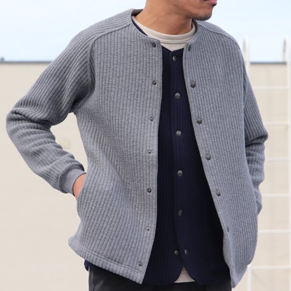 画像15: 「尾州」コットンキルト ノーカラー スナップジャケット【MADE IN JAPAN】『日本製』【送料無料】 / Upscape Audience