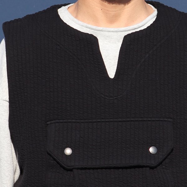 画像19: 「尾州」コットンキルト ビックポケット キーネックベスト【MADE IN JAPAN】『日本製』 / Upscape Audience