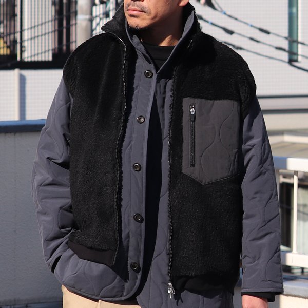 画像11: 【Lanificio Becagli（ベッカリー）】トスカーナボア キルティングポケット スタンドベスト【MADE IN JAPAN】『日本製』【送料無料】/ Upscape Audience