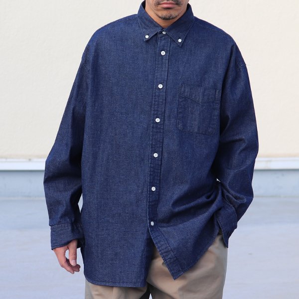 画像9: 「備後」 7オンス ムラデニム 釦ダウン ボク シーAライン 長袖シャツ【MADE IN JAPAN】『日本製』/ Upscape Audience
